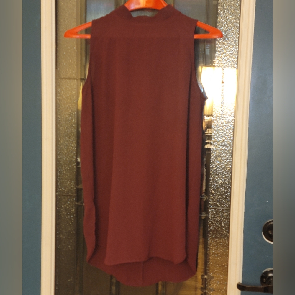 Loft Sleeveless Burgundy Blouse